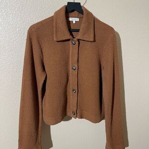the lady & the sailor Cozy Brown Button-Up Cardigan